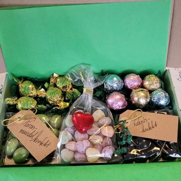 Konfekt och choklad i presentlåda